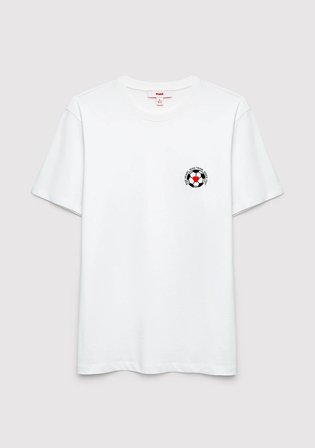 Team Mavi Futbol Koleksiyonu Baskılı Beyaz Tişört 0620256-620