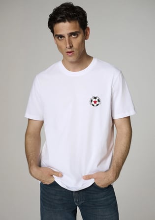 Team Mavi Futbol Koleksiyonu Baskılı Beyaz Tişört 0620256-620