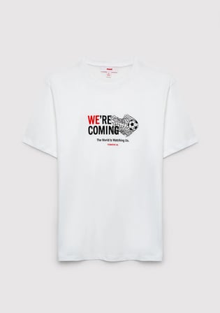 Team Mavi Futbol Koleksiyonu Baskılı Beyaz Tişört 0620255-620