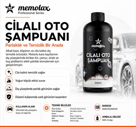 Cilalı Oto Şampuanı  500 Ml 