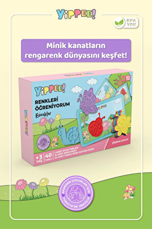 Renkleri Öğreniyorum Böcekler - Renk Eşleştirme Eğitici Oyun Seti