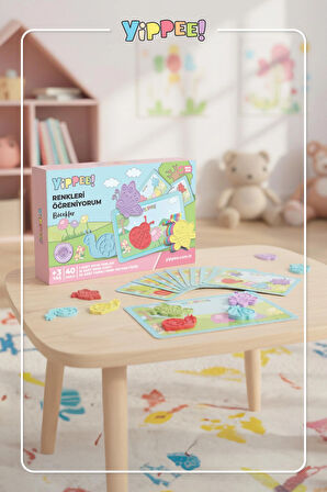 Renkleri Öğreniyorum Böcekler - Renk Eşleştirme Eğitici Oyun Seti