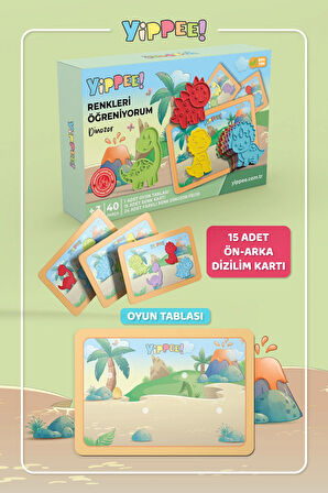 Renkleri Öğreniyorum Dinozor - Renk Eşleştirme Eğitici Oyun Seti