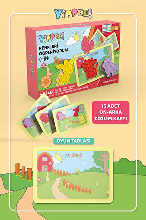 Renkleri Öğreniyorum Çiftlik Hayvanları - Renk Eşleştirme Eğitici Oyun Seti