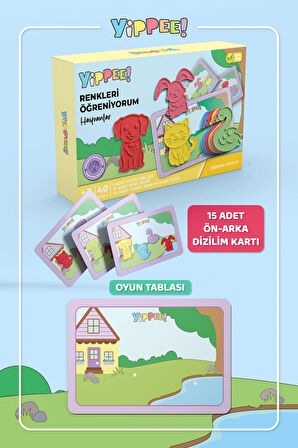 Renkleri Öğreniyorum Evcil Hayvanlar - Renk Eşleştirme Eğitici Oyun Seti