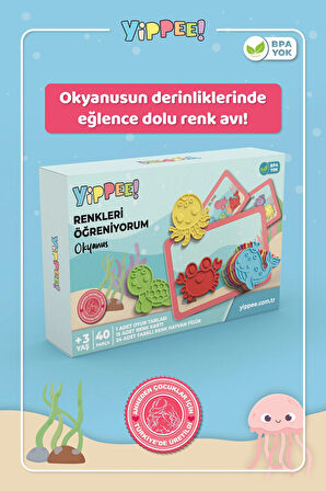 Renkleri Öğreniyorum Okyanus Canlıları - Renk Eşleştirme Eğitici Oyun Seti