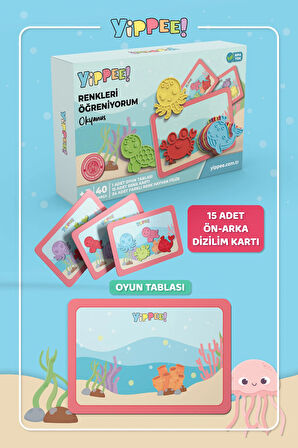 Renkleri Öğreniyorum Okyanus Canlıları - Renk Eşleştirme Eğitici Oyun Seti