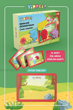 Renkleri Öğreniyorum Orman Hayvanları - Renk Eşleştirme Eğitici Oyun Seti