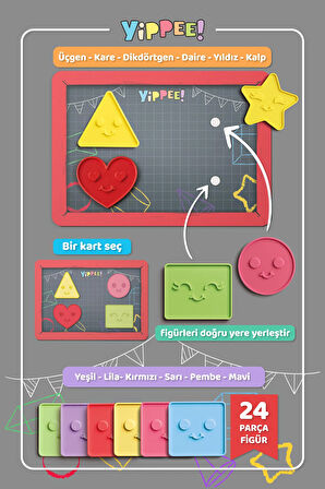 Renkleri Öğreniyorum Şekiller - Renk Eşleştirme Eğitici Oyun Seti