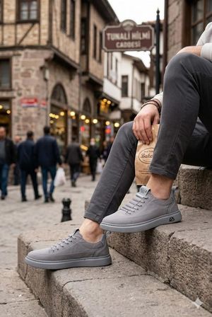 Guja 26Y510-2 Rahat Kauçuk Taban Tekstil Lastik Bağcıklı Sneaker Erkek Ayakkabı