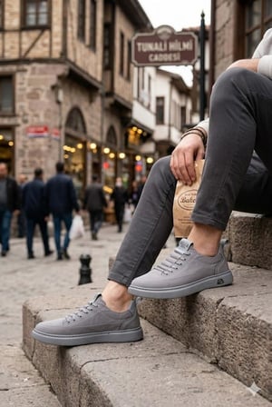Guja 26Y510-2 Rahat Kauçuk Taban Tekstil Lastik Bağcıklı Sneaker Erkek Ayakkabı
