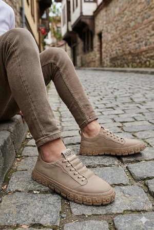 Guja 26Y518 Rahat Desenli Kauçuk Taban Tekstil Lastik Bağcıklı Sneaker Erkek Ayakkabı