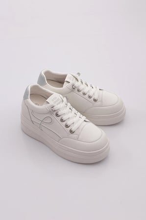 Guja 26k300 Kadın Lastik Bağcıklı Sneaker Ayakkabı Beyaz