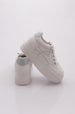 Guja 26k300 Kadın Lastik Bağcıklı Sneaker Ayakkabı Beyaz