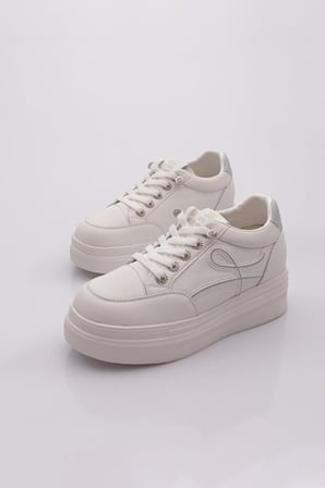 Guja 26k300 Kadın Lastik Bağcıklı Sneaker Ayakkabı Beyaz