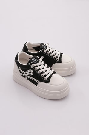 Guja 26k300 Kadın Lastik Bağcıklı Sneaker Ayakkabı Siyah