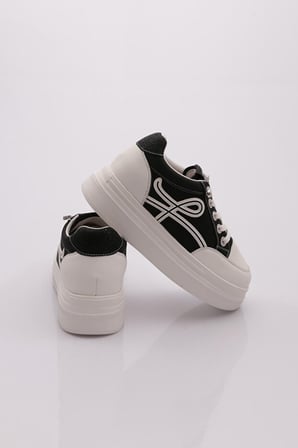 Guja 26k300 Kadın Lastik Bağcıklı Sneaker Ayakkabı Siyah