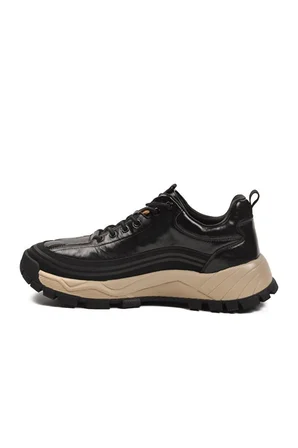 Guja 26k570 Erkek Hakiki Deri Lastik Bağcıklı Sneaker Siyah