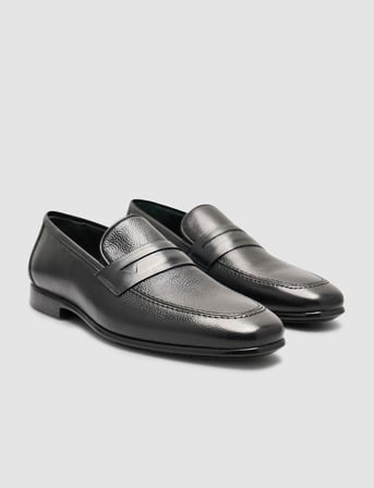 %100 Hakiki Deri Siyah Erkek Klasik Loafer