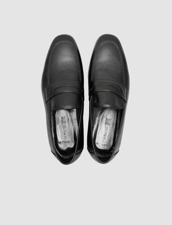 %100 Hakiki Deri Siyah Erkek Klasik Loafer