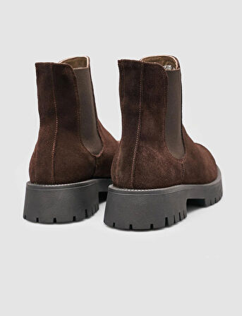  %100 Süet Deri Kahverengi Kadın Günlük Bot