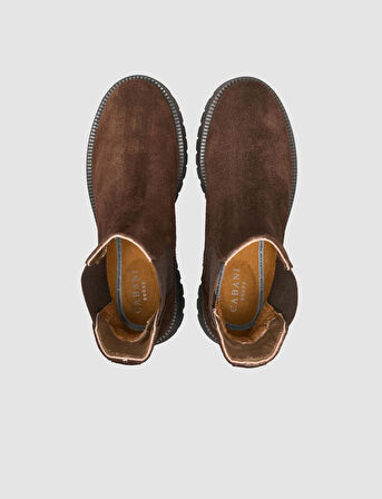  %100 Süet Deri Kahverengi Kadın Günlük Bot