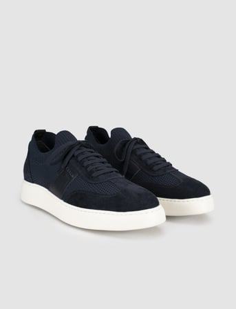 Lacivert Triko Detaylı Erkek Sneaker