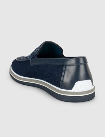 Lacivert Örgü Dokulu Hafif Loafer