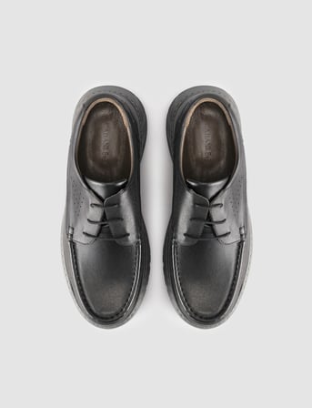 Peralen Hakiki Deri Siyah Erkek Günlük Sneaker Ayakkabı