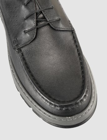Peralen Hakiki Deri Siyah Erkek Günlük Sneaker Ayakkabı