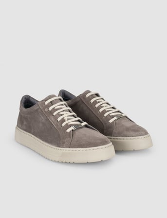 Erkek Vizon Hakiki Süet Deri Sneaker Ayakkabı