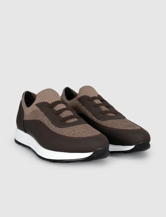 Bej Örgü Dokulu Konfor Sneaker