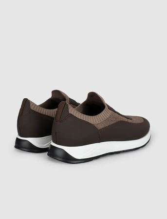 Bej Örgü Dokulu Konfor Sneaker