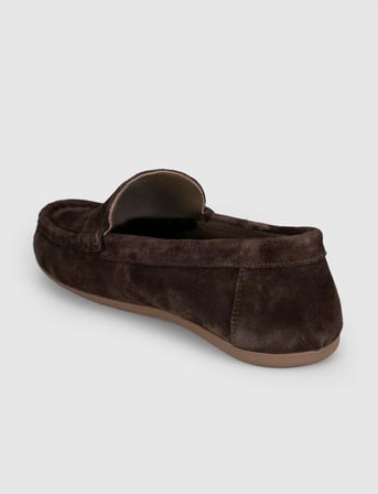Kahverengi Süet Hakiki Deri Kadın Loafer
