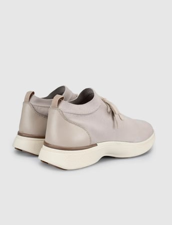 Bej Triko & Hakiki Dana Deri Erkek Sneaker