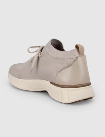 Bej Triko & Hakiki Dana Deri Erkek Sneaker