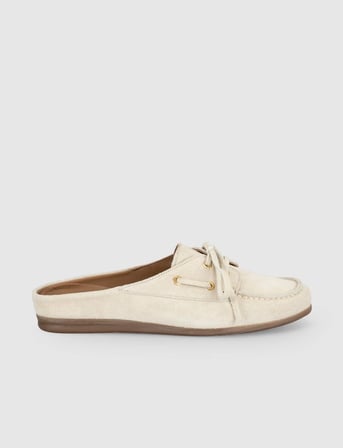 Süet Bej Kadın Mule Loafer