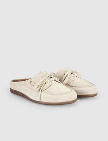 Süet Bej Kadın Mule Loafer
