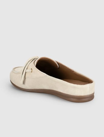 Süet Bej Kadın Mule Loafer