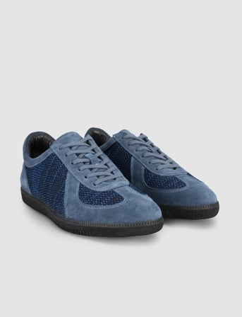 Hakiki Deri Mavi Erkek Casual Sneaker Ayakkabı