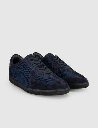Hakiki Deri Lacivert Erkek Casual Sneaker Ayakkabı