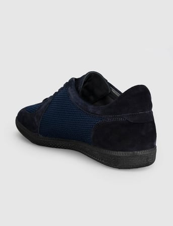 Hakiki Deri Lacivert Erkek Casual Sneaker Ayakkabı