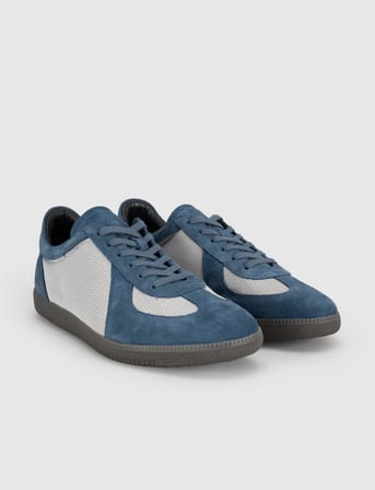 Hakiki Dana Deri Mavi Erkek Casual Sneaker Ayakkabı