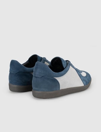 Hakiki Dana Deri Mavi Erkek Casual Sneaker Ayakkabı