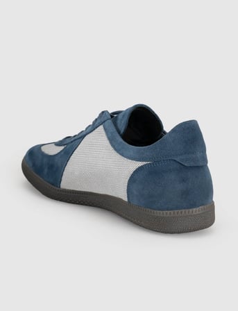 Hakiki Dana Deri Mavi Erkek Casual Sneaker Ayakkabı