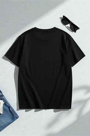 Unisex Flowers Baskılı Tasarım Tişört