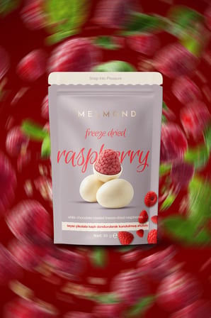 Beyaz Çikolatalı Freeze Dried Ahududu Draje
