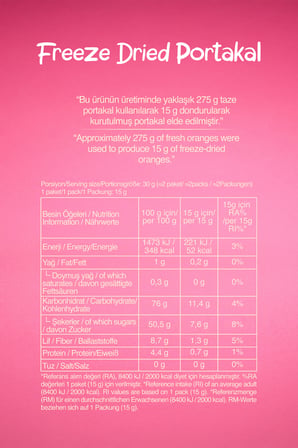 Freeze Dried Portakal Kova (Dondurularak Kurutulmuş Portakal)
