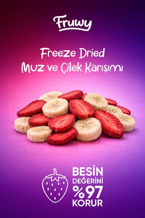 Freeze Dried Muz Çilek Mix Kova (Dondurularak Kurutulmuş Muz Çilek Mix)