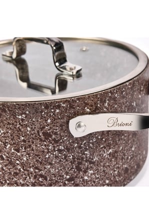 Brioni Stone-Age Terra 20 cm Çizilmez Yanmaz Yapışmaz İndüksiyonlu Derin Tencere